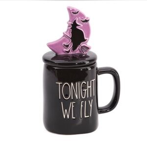 Rae Dunn Halloween “Tonight We Fly” Witch Coffee Mug w/ Decorative Lid